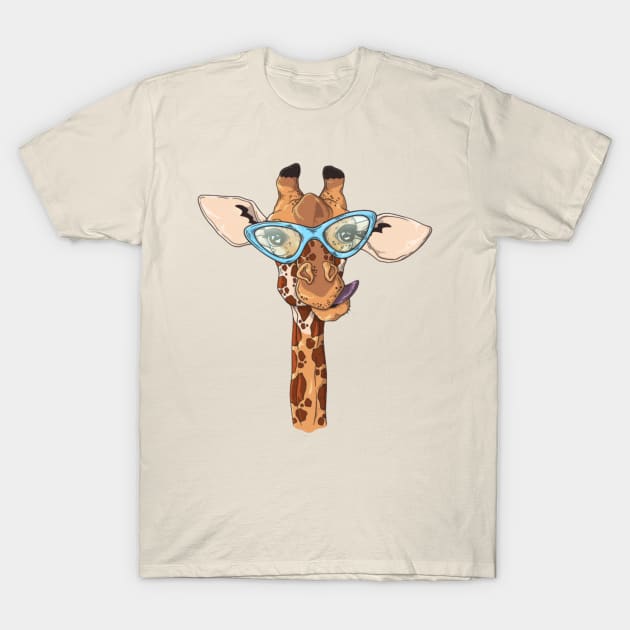 Hipster giraffe T-Shirt by Rakos_merch